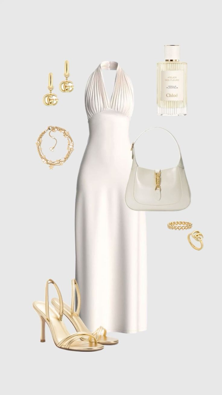Wunderschönes weißes A-Linien-Neckholder-Ballkleid für formelle Sommerhochzeitsgäste, Outfits für Hochzeitsgäste, DP770