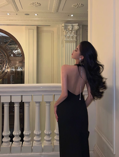 Sexy Mermaid Black Halter Backless 21st Birthday Dress Party Gown Birthday Outfits Birthday Dress Ideas For Women DP2315