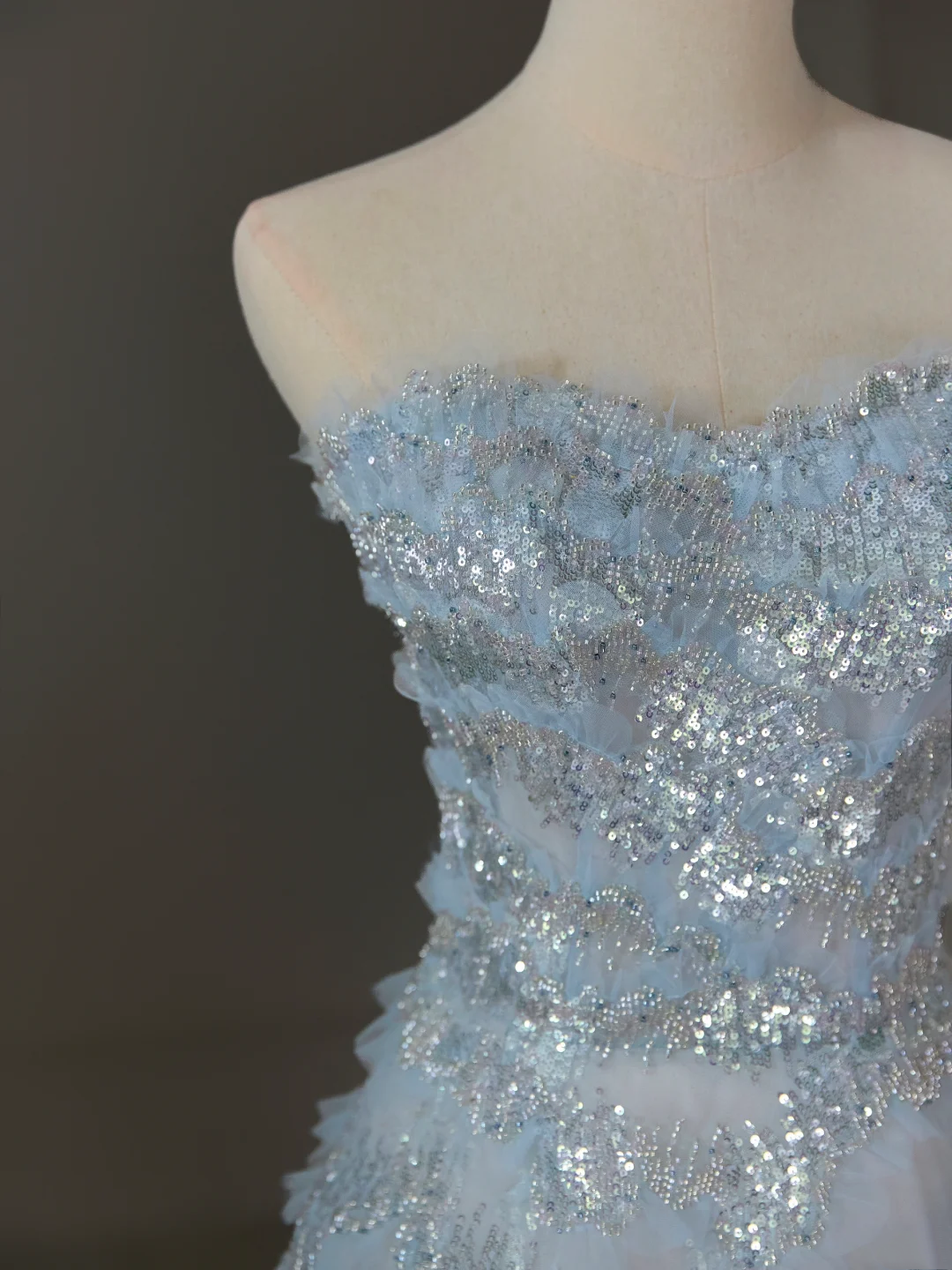 Hübsches Ballkleid Schatz Tüll Hellblau Langes Quinceanera Kleid Abendkleider Vestido De 15 Anos Sweet 16 Kleid DH1124