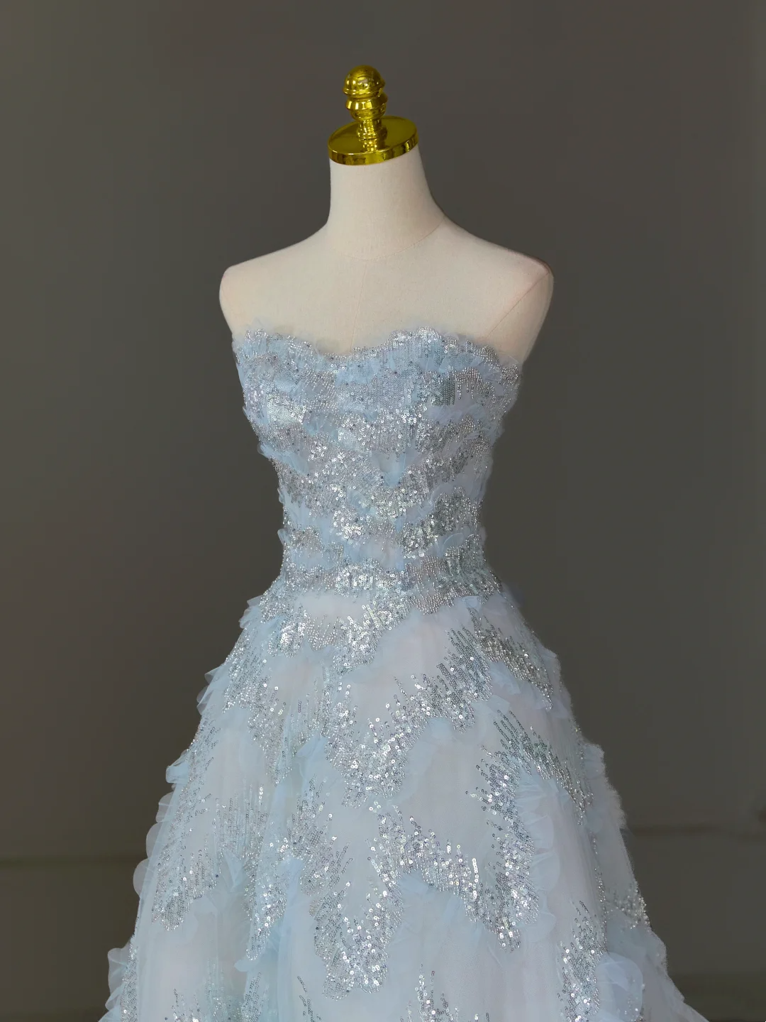 Hübsches Ballkleid Schatz Tüll Hellblau Langes Quinceanera Kleid Abendkleider Vestido De 15 Anos Sweet 16 Kleid DH1124