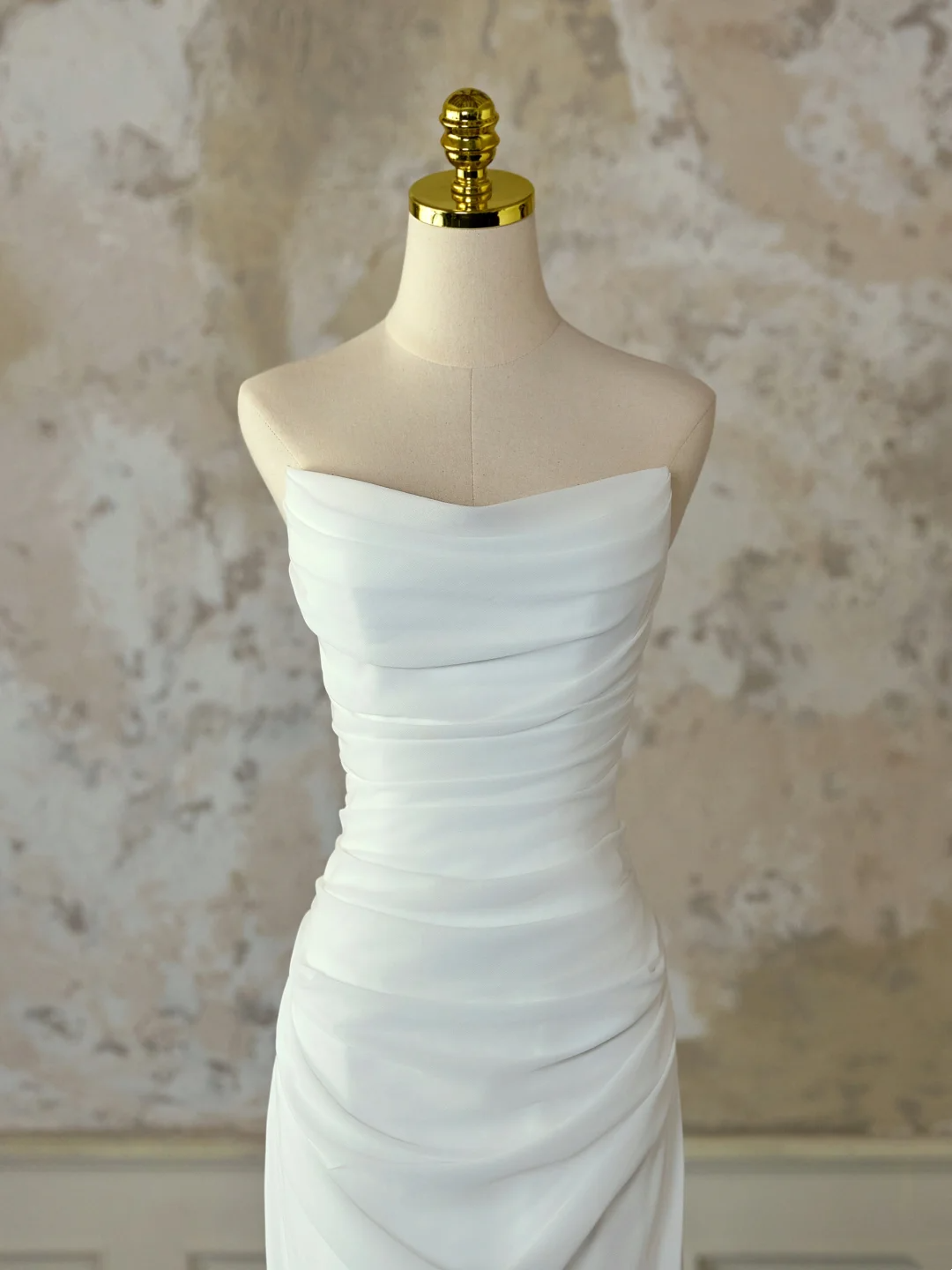 Bescheidenes Brautkleid Meerjungfrau Liebsten Ärmelloses Chiffon Langes Weißes Brautkleid Elegante Brautkleider DH1129