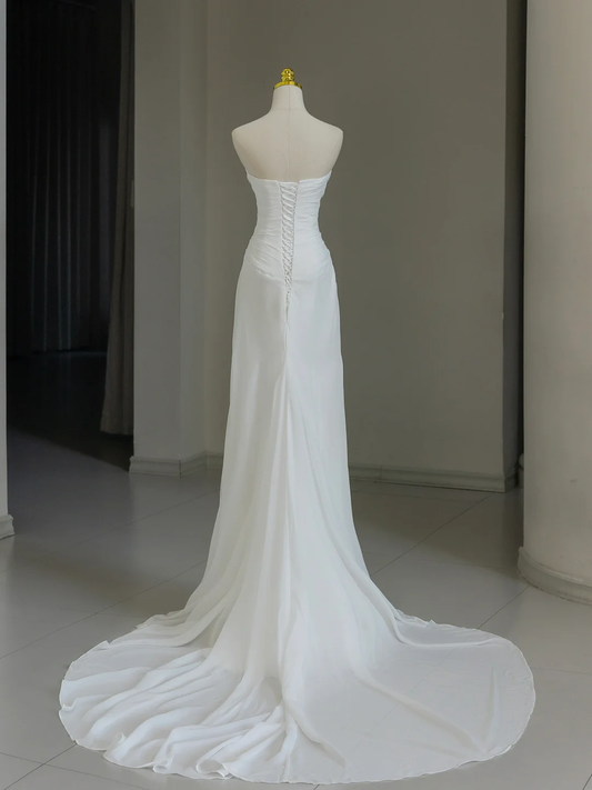 Modest Bridal Gown Sheath Off The Shoulder With Short Sleeves Tulle Wedding Dresses Elegant Brides Gowns DH1134