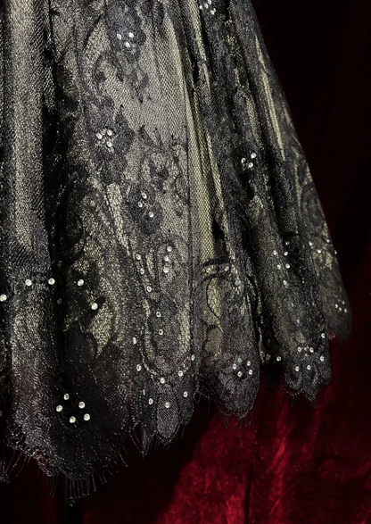 Robe de bal vintage à épaules dénudées, en tulle noir et dentelle, tenue de soirée formelle pour la 8e année, tenue d'été pour le collège, tenue Hoco pour le 20e anniversaire, DH1157