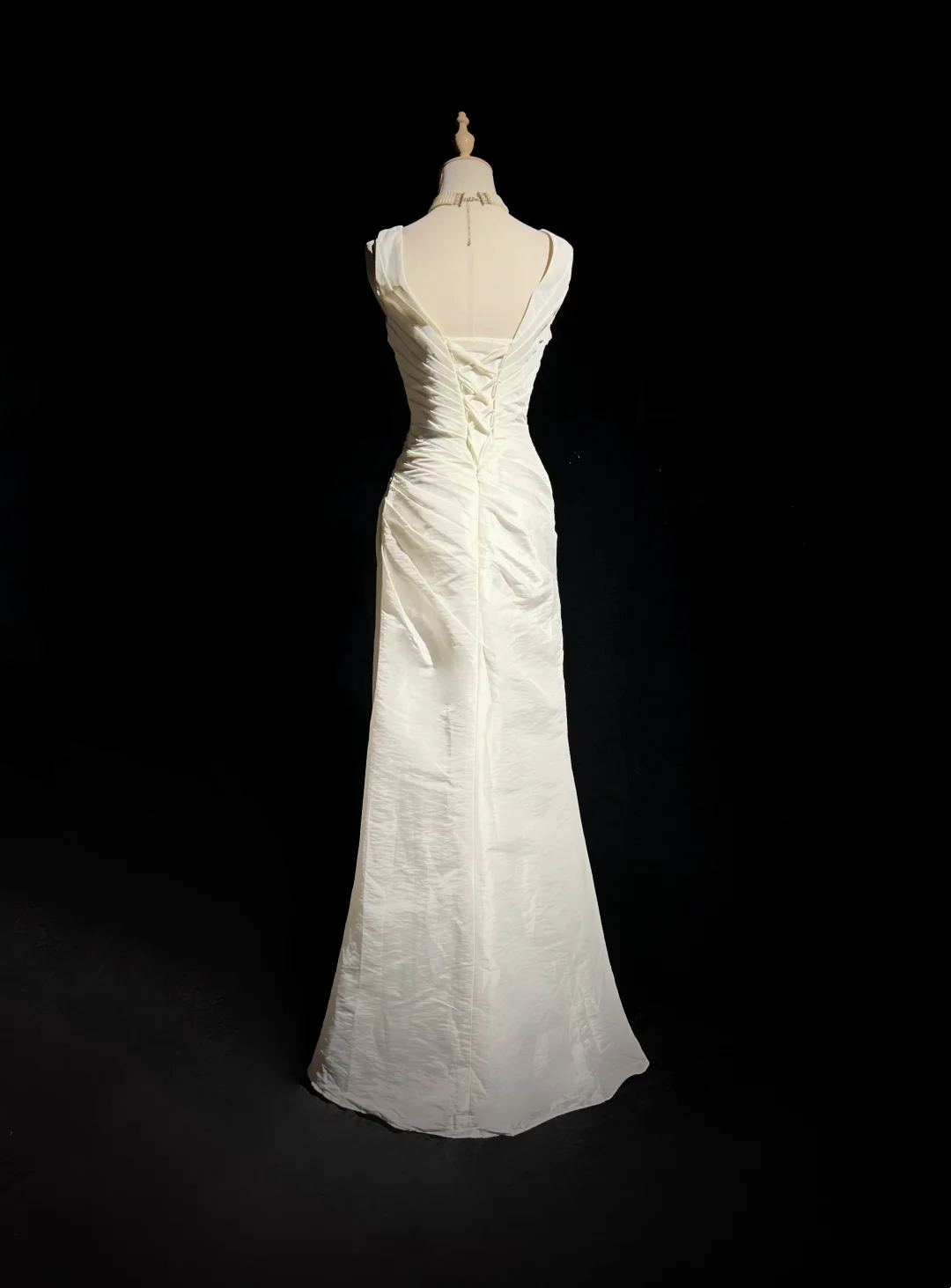 Unique Wedding Dress Mermaid V Neck White Taffeta Appliques 90s Wedding Dresses Vintage Bridal Gowns DH1165