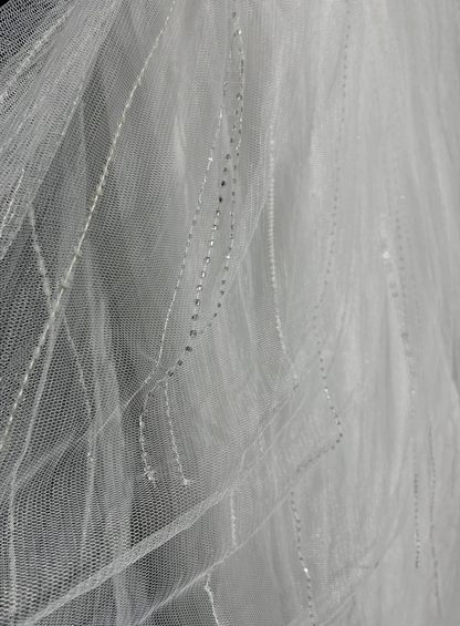 Unique Bridal Dress A Line V Neck White Tulle Long 90s Wedding Dresses Vintage Bride Dress Bridal Gowns DH1256