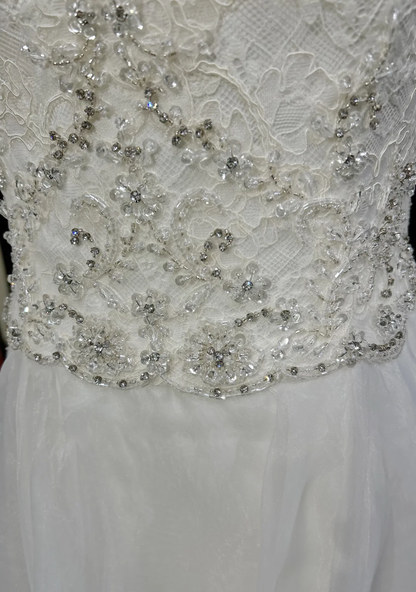 Robe de mariée unique, coupe trapèze, bretelles spaghetti, dentelle blanche, longue, style années 90, robe de mariée vintage, robes de mariée DH1259