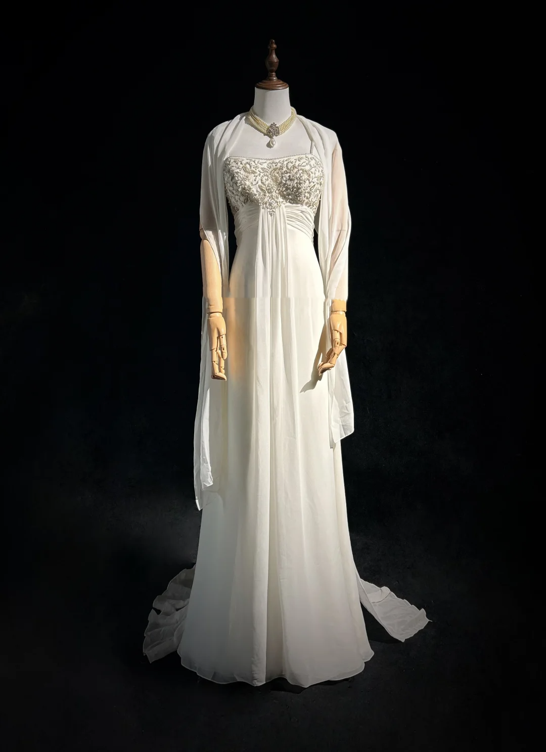 Unique Bridal Dress A line Spaghetti Straps White 90s Chiffon Wedding Dresses Vintage Bride Dress Bridal Gowns DH1262