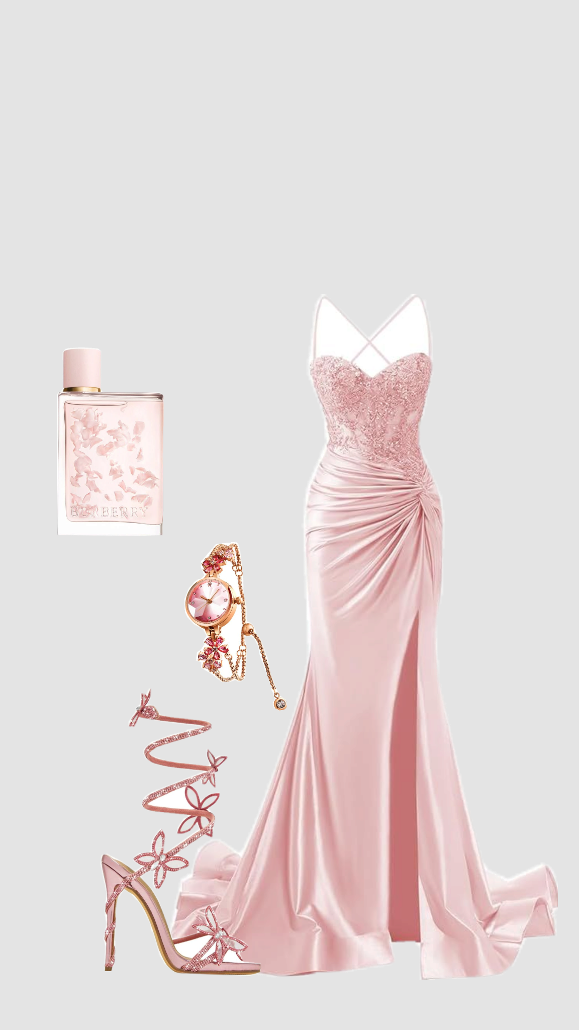 Sexy Meerjungfrau Spaghettiträger Rosa Lange Ballkleider Partykleid Geburtstags-Outfits Abschlusskleider DH1271