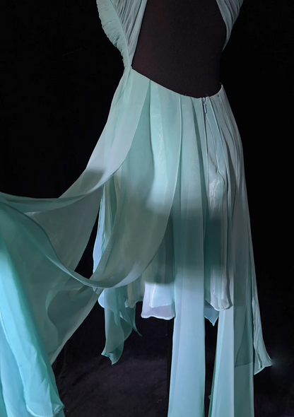 Cute A Line One Shoulder Light Blue Chiffon Layers Formal 7th Grade Homecoming Dresses Middle School Short Prom Dress Cocktail Birthday Outfits DH1435