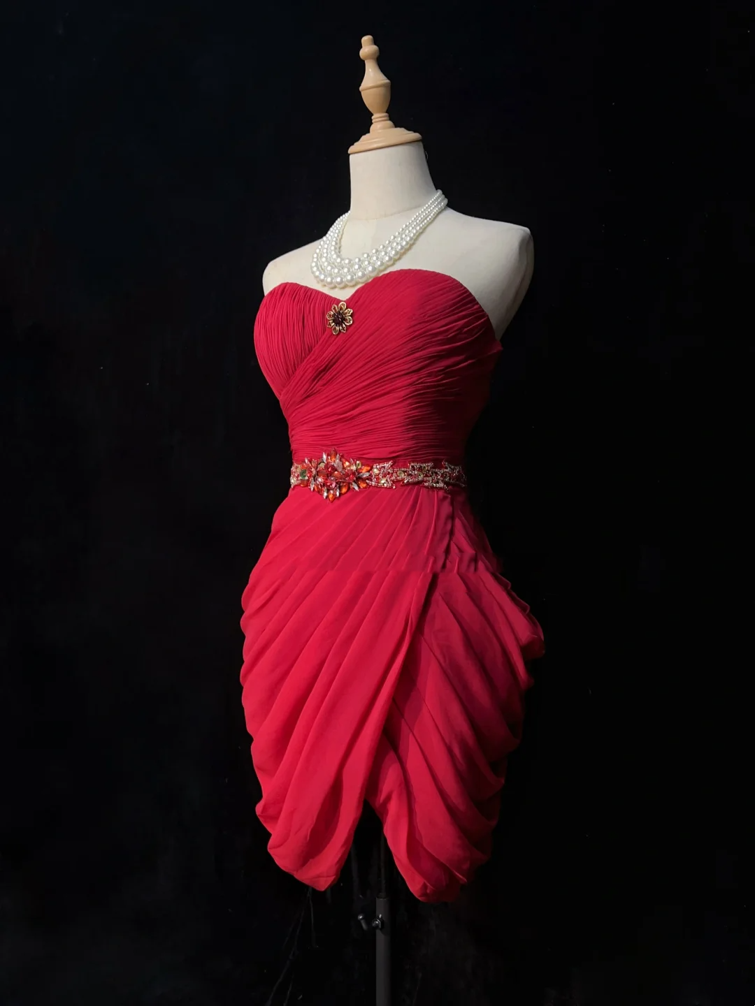 Vintage Sheath Sweetheart Red Chiffon Short Formal 8th Grade Homecoming Dresses Middle School Cocktail Dress Mini Hoco Outfits DH1469