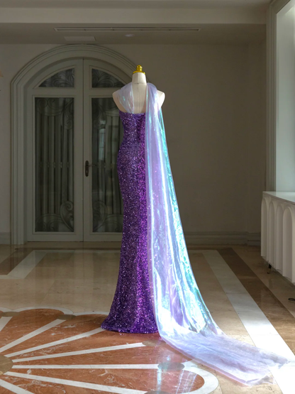 Sexy Meerjungfrau Schatz Trauben Pailletten Lange Ballkleider Partykleid 20. Geburtstag Outfits Abschlusskleider DH1557