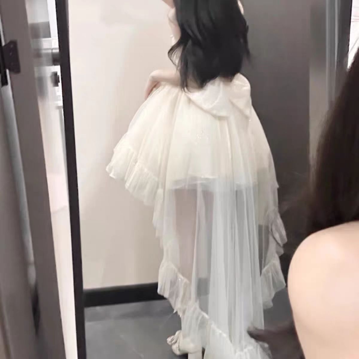 Gothic Ball Gown Spaghetti Straps Ivory Formal 8th Grade Homecoming Dresses Middle School Hoco Dress Lolita Outfits DH1630