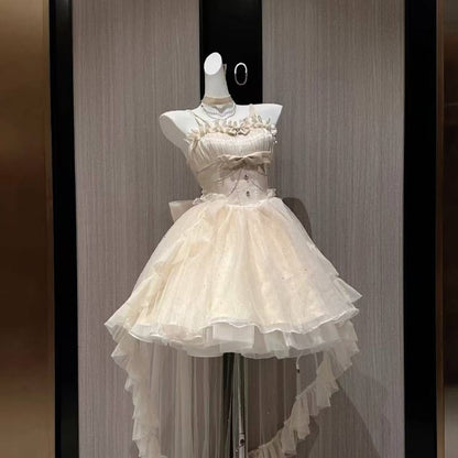 Cute French Style Ladies Fairy High Low Spaghetti Straps Tulle Gotica Formal 8th Grade Homecoming Dresses Lolita Dress Hoco Outfits Lolita Outfits DH1659