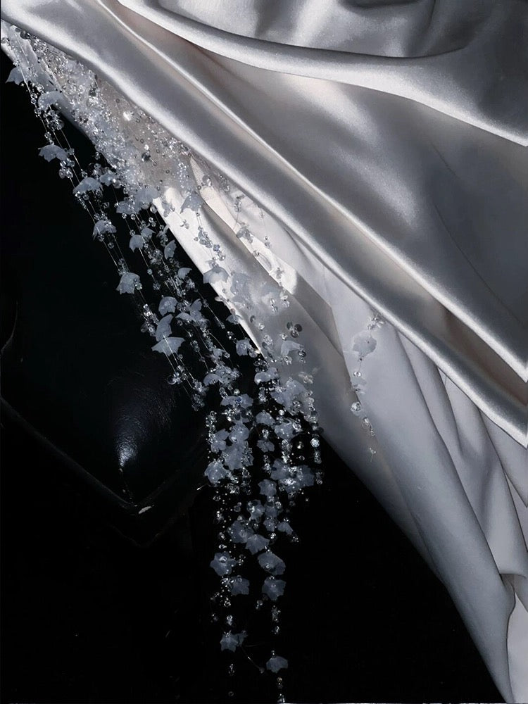 Luxury Mermaid Sweetheart White Satin Wedding Dress Modest Wedding Dresses Princess Wedding Gowns DH1773