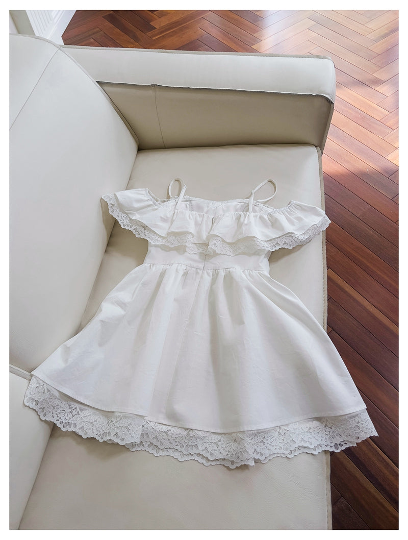 Cute A Line Spaghetti Straps White Grad Dress Inspo Short Mini Formal 8th Grade Homecoming Dresses High School Hoco Court Dress Graduation Dress Hoco Outfits DH1896