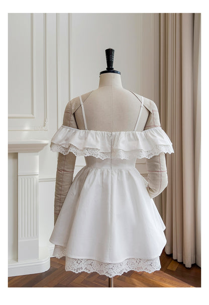 Cute A Line Spaghetti Straps White Grad Dress Inspo Short Mini Formal 8th Grade Homecoming Dresses High School Hoco Court Dress Graduation Dress Hoco Outfits DH1896