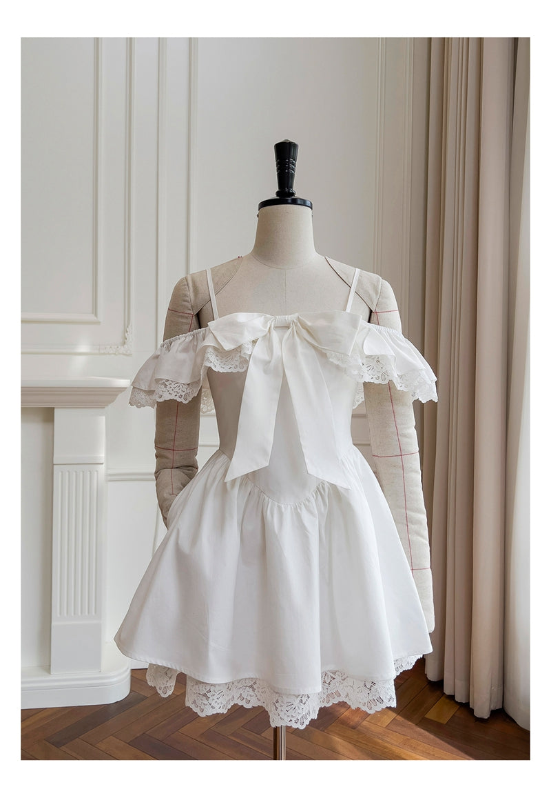 Cute A Line Spaghetti Straps White Grad Dress Inspo Short Mini Formal 8th Grade Homecoming Dresses High School Hoco Court Dress Graduation Dress Hoco Outfits DH1896