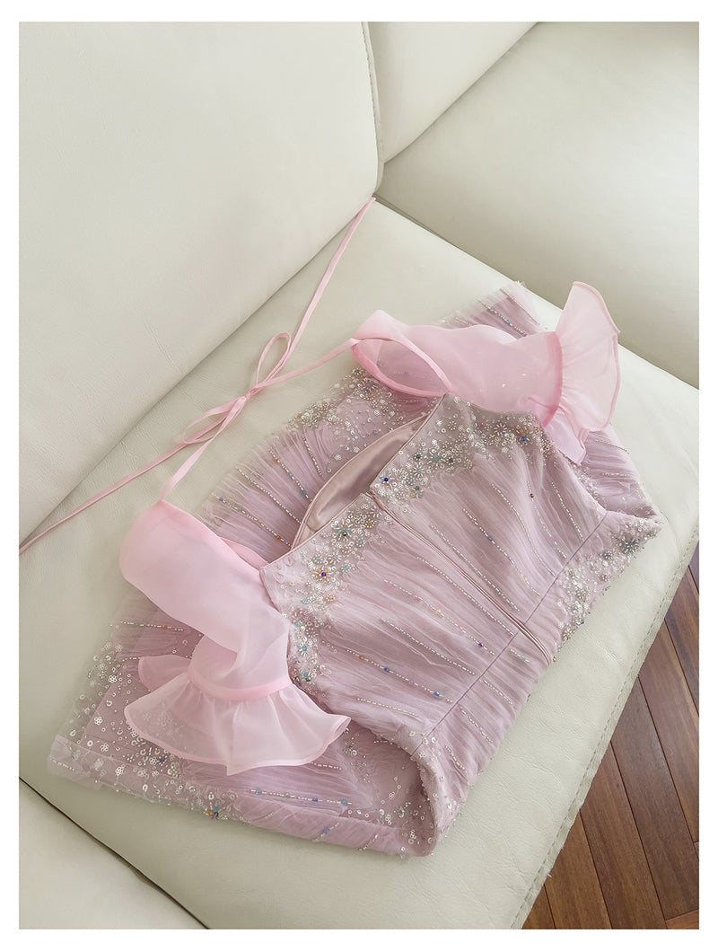 Classy A Line Square Pink Sequin Grad Dress Inspo Short Mini Formal 8th Grade Homecoming Dresses Middle School Hoco Court Dress Graduation Dress Cocktail Dress 16th Birthday Outfits DH1917