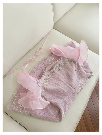 Classy A Line Square Pink Sequin Grad Dress Inspo Short Mini Formal 8th Grade Homecoming Dresses Middle School Hoco Court Dress Graduation Dress Cocktail Dress 16th Birthday Outfits DH1917