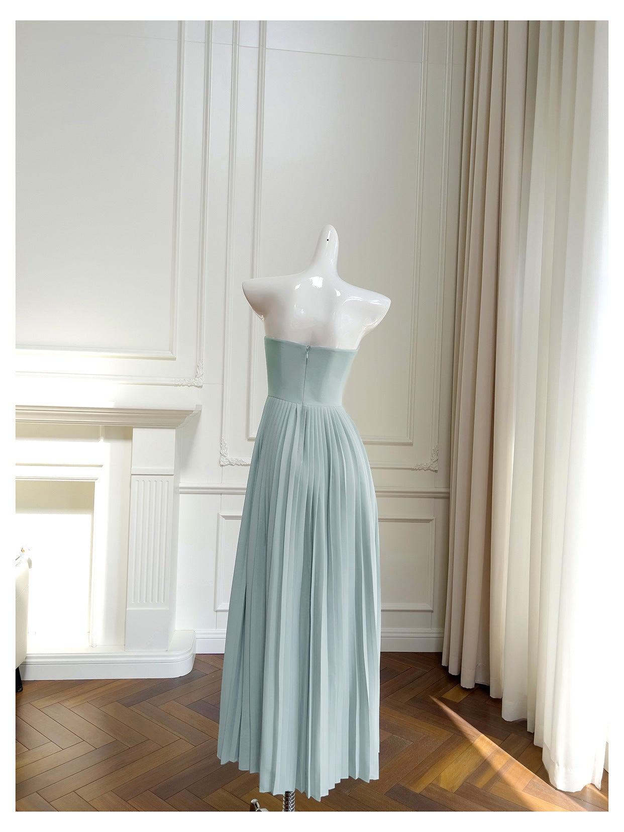 Einfache A-Linie Herzausschnitt Blau Chiffon Lange Ballkleider Partykleid 20. Geburtstag Outfits Abschlusskleider DH1934
