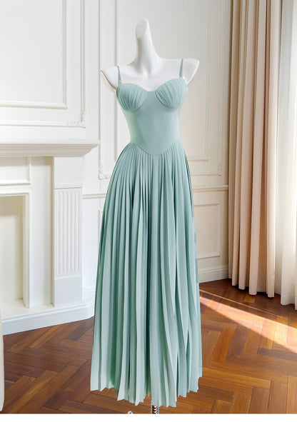 Einfache A-Linie Herzausschnitt Blau Chiffon Lange Ballkleider Partykleid 20. Geburtstag Outfits Abschlusskleider DH1934