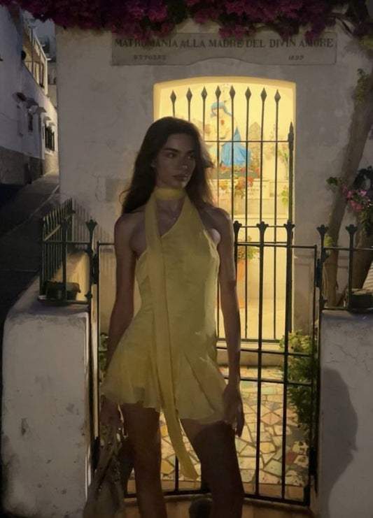 Unique A Line One Shoulder Yellow Chiffon Formal 8th Grade Homecoming Dresses Middle School Short Birthday Outfits Graduation Dress Mini Hoco Dresses DH2113