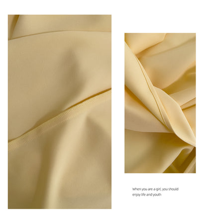 Einfaches A-Linien-trägerloses gelbes Chiffon-langes Ballkleid Partykleid 20. Geburtstags-Outfits Abschlusskleider DH217