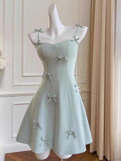 Aesthetic A line Spaghetti Straps Mint Green Formal Mini Homecoming Dress Middle School Short 17th Birthday Outfits Graduation Dress Hoco Dresses DH2187