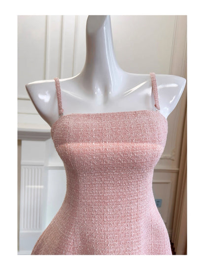 Aesthetic A line Spaghetti Straps Pink Formal Mini Homecoming Dress Middle School Short 17th Birthday Outfits Graduation Dress Hoco Dresses DH2188