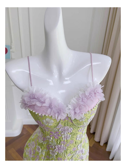 Aesthetic A line Spaghetti Straps Floral Printed Pattern Formal Mini Homecoming Dress Short 17th Birthday Outfits Graduation Dress Hoco Dress DH2194