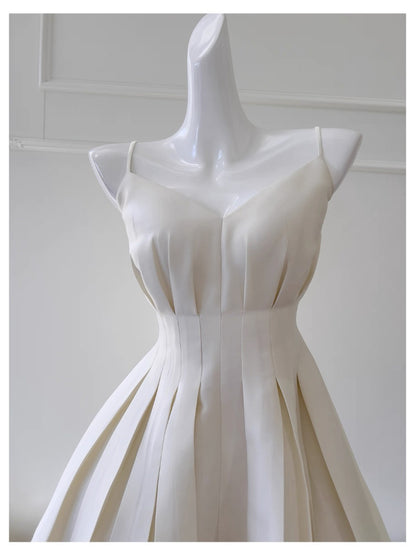 Aesthetic A Line Spaghetti Straps Satin Mini Formal Homecoming Dress Short Cocktail Outfits Graduation Dress Hoco Dress DH2204