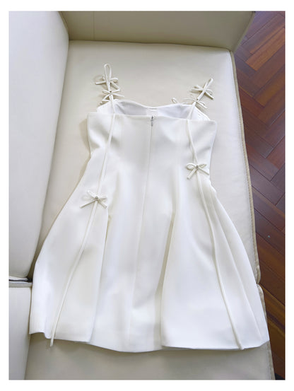 Pretty A Line Spaghetti Straps White Short Formal Homecoming Dresses Middle School Short 21st Birthday Outfits Graduation Dress Mini Cocktail Dresses DH2295