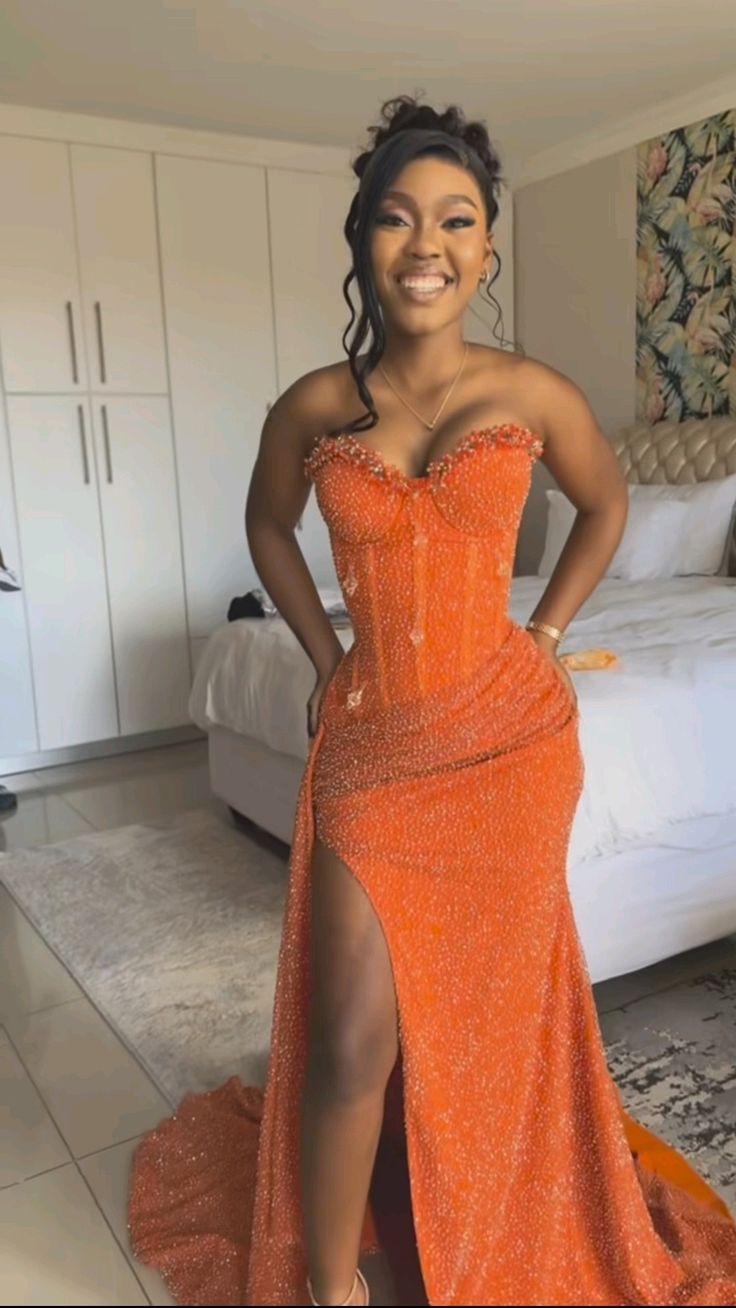 Sparkly Mermaid Sweetheart Orange Pailletten Lange Schwarze Mädchen Abend Party Kleider Abendkleid Spezielle Abendkleider Ballkleid DH2337