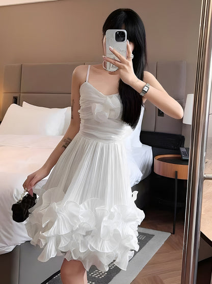Modest Ball Gown Spaghetti Straps Dusty Blue Formal Homecoming Dresses Short 16th Birthday Outfits Graduation Dress Mini Hoco Dresses DH2531