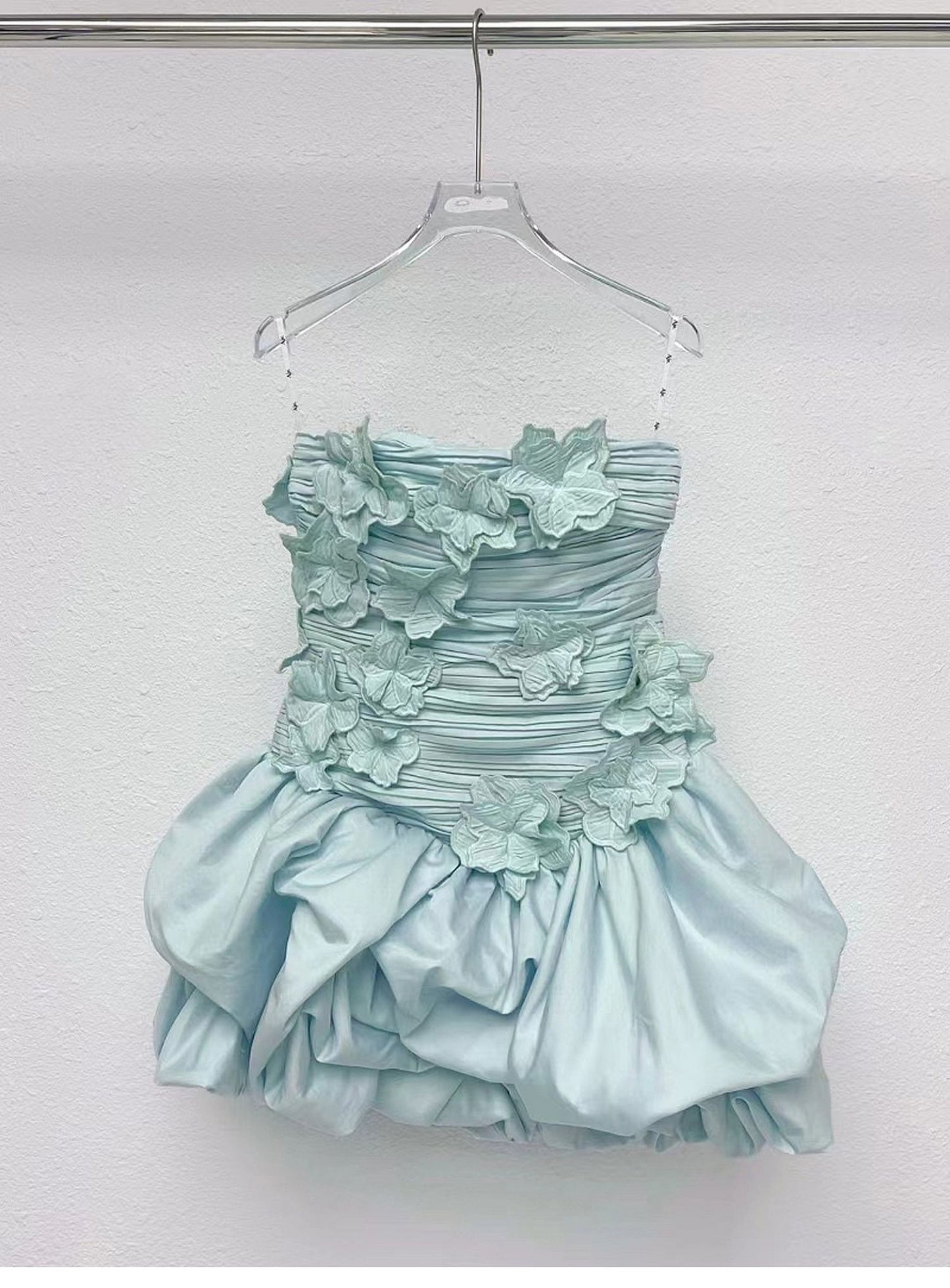 Modest Ball Gown Strapless Satin Lace Formal Homecoming Dresses Short 16th Birthday Outfits Graduation Dress Mini Hoco Dresses DH2540