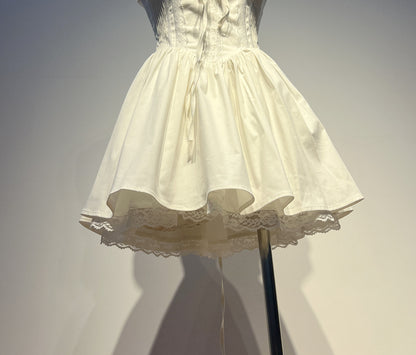 Cute A line Square Neck White Lace Homecoming Dress Summer Hoco Dresses Short Night Cocktail Dress DH2553