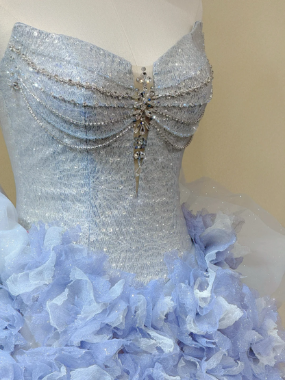 Süßes Ballkleid Sweetheart Hellhimmelblau Tüll Kurzes Mini Formale 8. Klasse Homecoming Kleider Mittelschule Cocktailkleid Hoco Outfits DH2558