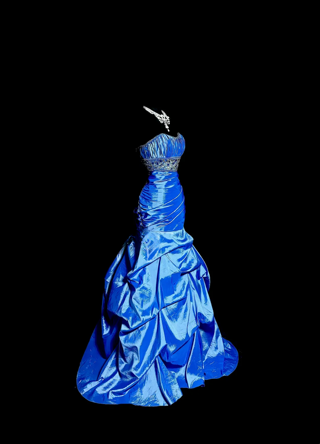 Elegante Meerjungfrau trägerloses Königsblau Lange Taft Ballkleider Partykleid 18. Geburtstag Outfits Abschlusskleider DH2644