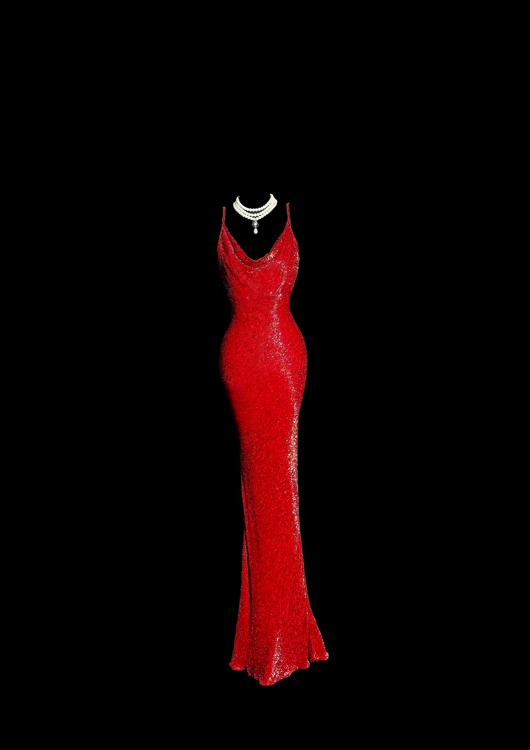 Robe de bal longue style sirène vintage à bretelles spaghetti et paillettes rouges, tenue de soirée pour 18e anniversaire, robe de remise de diplôme, DH2645
