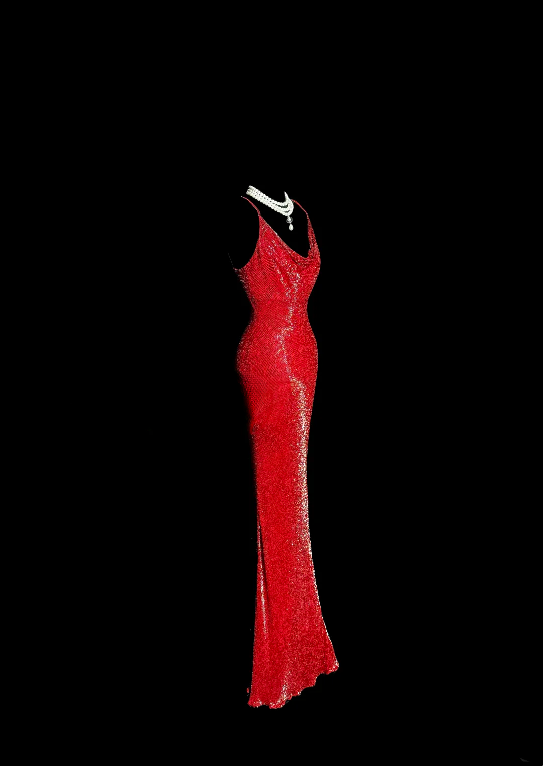 Robe de bal longue style sirène vintage à bretelles spaghetti et paillettes rouges, tenue de soirée pour 18e anniversaire, robe de remise de diplôme, DH2645