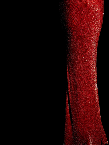 Robe de bal longue style sirène vintage à bretelles spaghetti et paillettes rouges, tenue de soirée pour 18e anniversaire, robe de remise de diplôme, DH2645