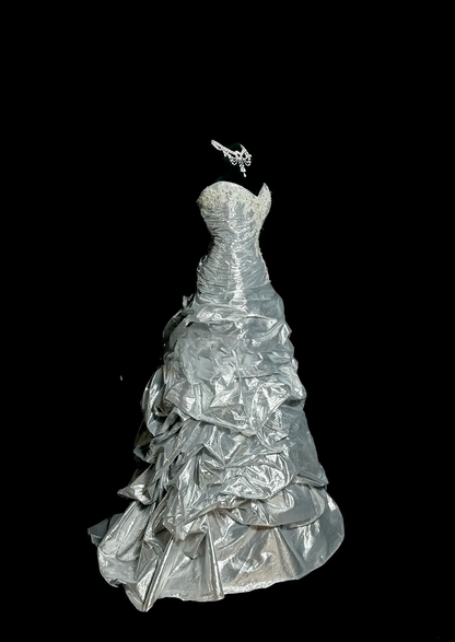 Elegantes Ballkleid Sweetheart Silber Satin Lange Ballkleider Partykleid 18. Geburtstag Outfits Abschlusskleider DH2650
