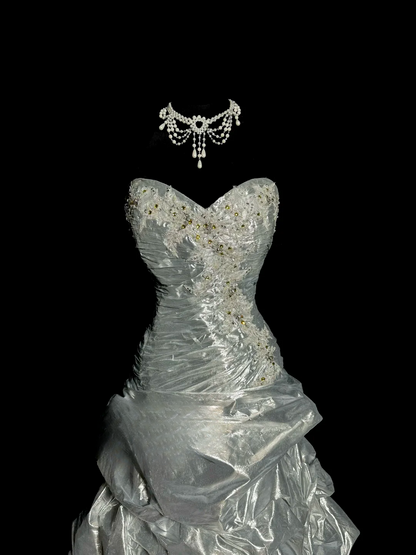 Elegantes Ballkleid Sweetheart Silber Satin Lange Ballkleider Partykleid 18. Geburtstag Outfits Abschlusskleider DH2650