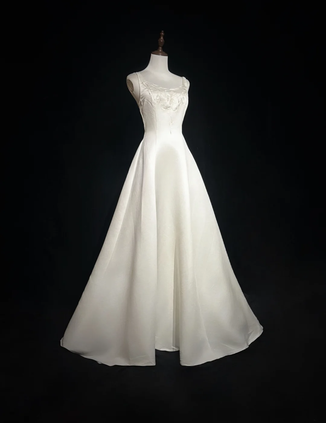 Robe de mariée vintage, robe de bal carrée, robe de mariée longue en satin ivoire, robes de mariée rétro, robes de mariée modestes DH2651