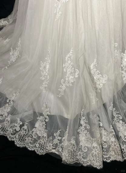Robe de mariée vintage, robe de bal, décolleté en cœur, dentelle, longue robe de mariée blanche, robes de mariée rétro, robes de mariée modestes DH2673