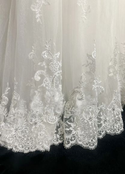 Robe de mariée vintage, robe de bal, décolleté en cœur, dentelle, longue robe de mariée blanche, robes de mariée rétro, robes de mariée modestes DH2673