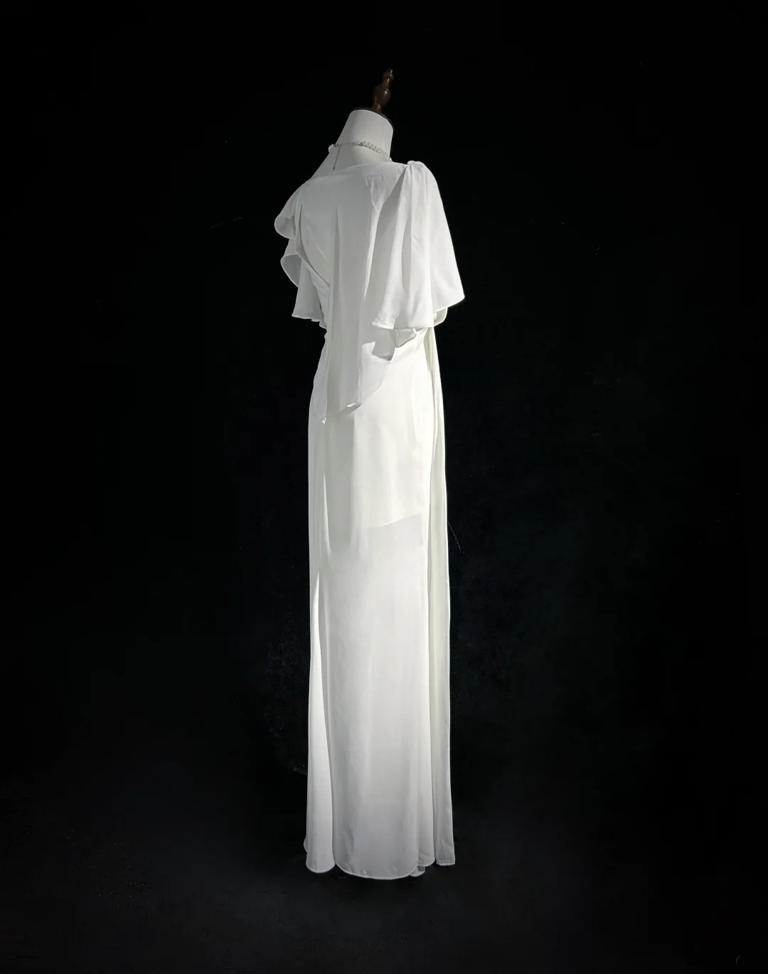 Robe de mariée vintage sirène col carré mousseline blanche longue robe de mariée robes de mariée rétro robes de mariée modestes DH2674