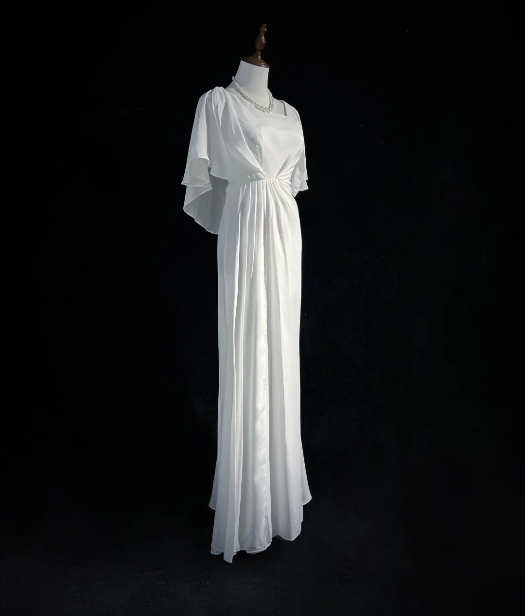 Robe de mariée vintage sirène col carré mousseline blanche longue robe de mariée robes de mariée rétro robes de mariée modestes DH2674