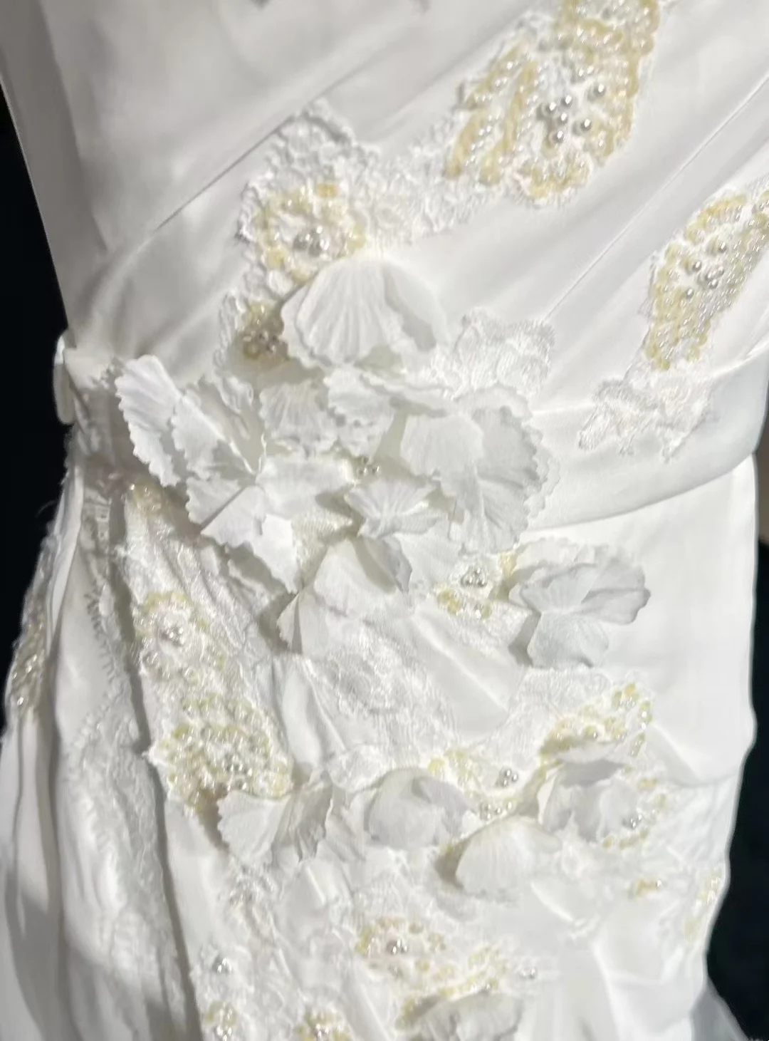 Robe de mariée vintage sirène asymétrique en mousseline de soie blanche, longue robe de mariée rétro, robes de mariée modestes DH2676