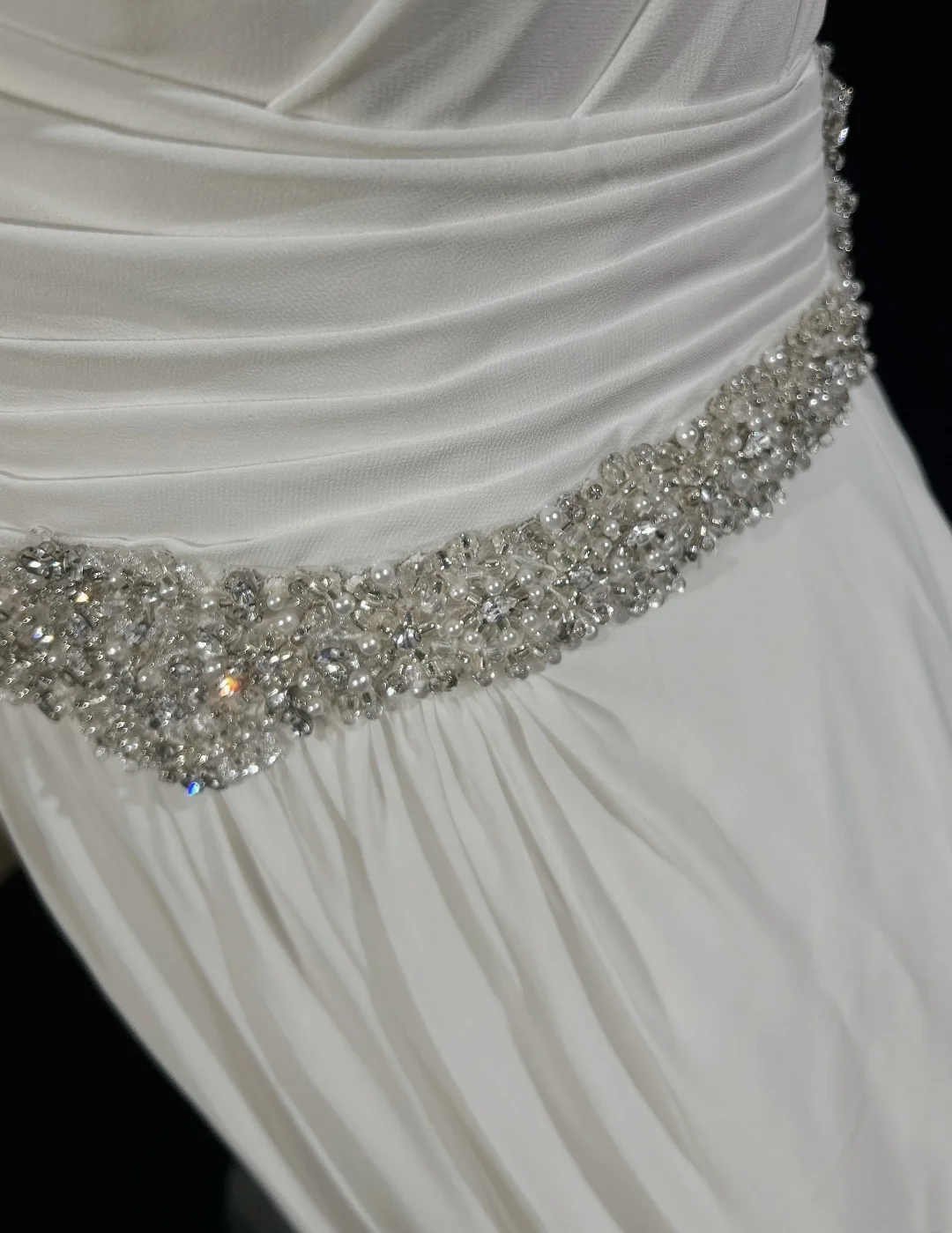 Robe de mariée vintage trapèze en mousseline de soie, décolleté en cœur, perles argentées, robe de mariée longue blanche, robes de mariée rétro, robes de mariée modestes DH2678